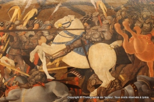 Galerie des Offices - Florence. Paolo Uccello, "Bataille de San Romano", 1436-1440. 